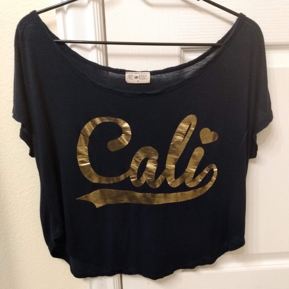 Free Kisses Blue Crop Top